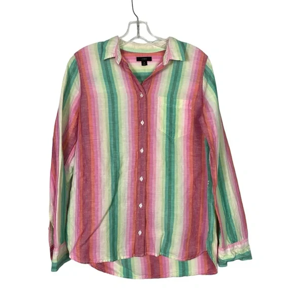 J.Crew Classic-fit boy shirt in rainbow stripe - Picture 2 of 7